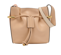 Emma Bucket Bag, Leather, Beige, 7065, P, 2*